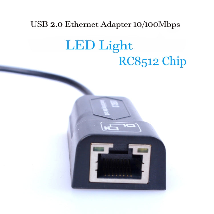 USB to RJ45 10/100 Mbps อะแดปเตอร์อีเทอร์เน็ต USB การ์ดเครือข่าย, USB 2.0 100Mbps