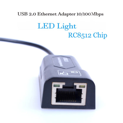 USB to RJ45 10/100 Mbps อะแดปเตอร์อีเทอร์เน็ต USB การ์ดเครือข่าย, USB 2.0 100Mbps