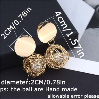 Ball เรขาคณิตต่างหูผู้หญิงแขวนต่างหู Dangle Drop ต่างหู