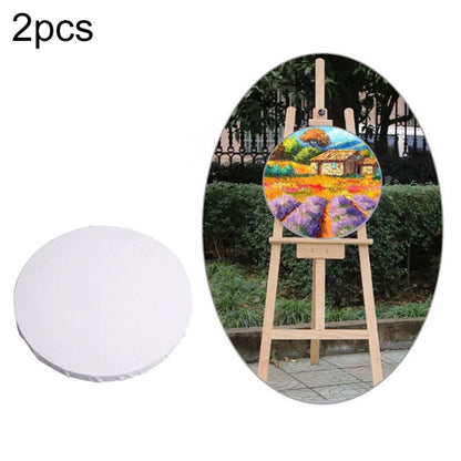 ภาพวาดกรอบไม้กระดานผ้าใบกลมสีขาวแผง, 20cm, 40cm