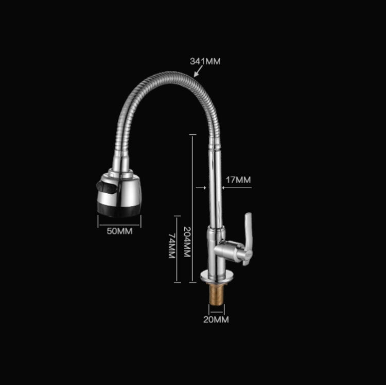 ก๊อกน้ำห้องครัว Anti-Splash HEAD อ่างล้างหน้าอ่างล้างจาน Universal Rotatable Faucet Full Copper Joint, Cold Water, Cold Water+50 cm Tube, Cold Water+60 cm Tube, Cold Water+80 cm Tube, Hot & Cold Water, Hot & Cold Water+60 cm Tube, 304 Cold Water       ...