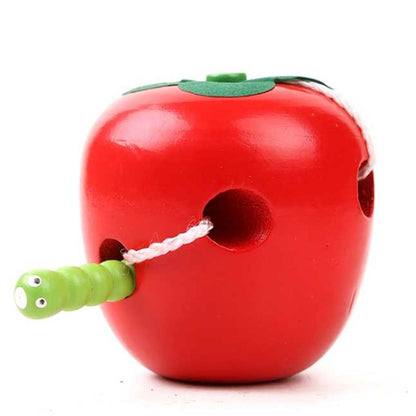 การเรียนรู้และการศึกษาไม้เด็กหนอนสีสันกินผลไม้ Apple ของเล่นเพื่อการศึกษา, Worm Eat Fruit Apple