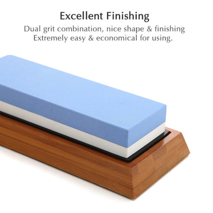 ชุดฐานไม้ไผ่สองด้านหินลับขาวสีแดง 1000/6000, Blue White Whetstone