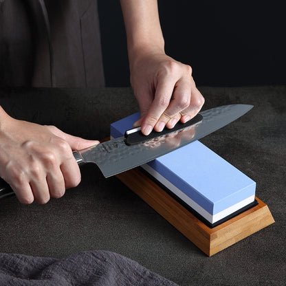 ชุดฐานไม้ไผ่สองด้านหินลับขาวสีแดง 1000/6000, Blue White Whetstone