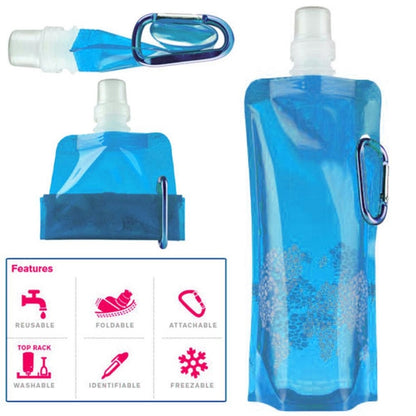 0.5L แบบพกพา Ultralight พับซิลิโคนถุงน้ำอุปกรณ์กีฬากลางแจ้งเดินป่าตั้งแคมป์ Soft Flask กระเป๋ากันน้ำ