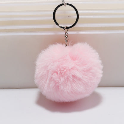 Simple Key CHAIN FUR Ball Pom Pom พวงกุญแจ Pom Pom ขนสัตว์กระต่ายเทียมพวงกุญแจสัตว์สำหรับผู้หญิงกระเป๋ารถพวงกุญแจ