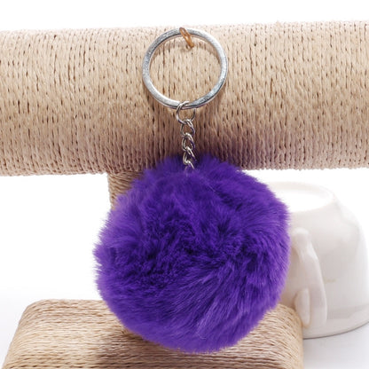 Simple Key CHAIN FUR Ball Pom Pom พวงกุญแจ Pom Pom ขนสัตว์กระต่ายเทียมพวงกุญแจสัตว์สำหรับผู้หญิงกระเป๋ารถพวงกุญแจ