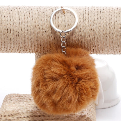 Simple Key CHAIN FUR Ball Pom Pom พวงกุญแจ Pom Pom ขนสัตว์กระต่ายเทียมพวงกุญแจสัตว์สำหรับผู้หญิงกระเป๋ารถพวงกุญแจ