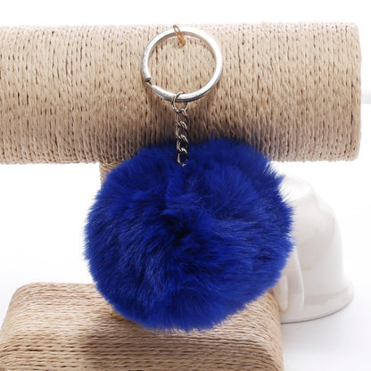 Simple Key CHAIN FUR Ball Pom Pom พวงกุญแจ Pom Pom ขนสัตว์กระต่ายเทียมพวงกุญแจสัตว์สำหรับผู้หญิงกระเป๋ารถพวงกุญแจ