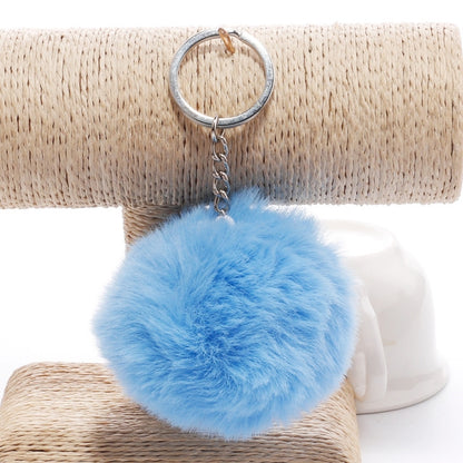 Simple Key CHAIN FUR Ball Pom Pom พวงกุญแจ Pom Pom ขนสัตว์กระต่ายเทียมพวงกุญแจสัตว์สำหรับผู้หญิงกระเป๋ารถพวงกุญแจ