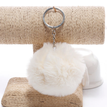 Simple Key CHAIN FUR Ball Pom Pom พวงกุญแจ Pom Pom ขนสัตว์กระต่ายเทียมพวงกุญแจสัตว์สำหรับผู้หญิงกระเป๋ารถพวงกุญแจ