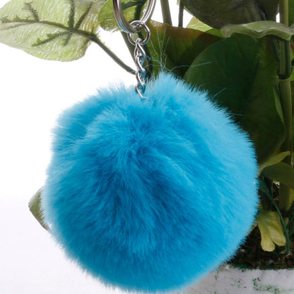 Simple Key CHAIN FUR Ball Pom Pom พวงกุญแจ Pom Pom ขนสัตว์กระต่ายเทียมพวงกุญแจสัตว์สำหรับผู้หญิงกระเป๋ารถพวงกุญแจ