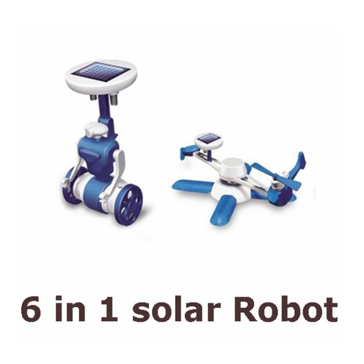 3PCS DIY ของเล่นปริศนาพลังงานแสงอาทิตย์ 6 in 1 ชุดพลังงานแสงอาทิตย์เพื่อการศึกษา ความแปลกใหม่หุ่นยนต์พลังงานแสงอาทิตย์สำหรับเด็ก, 6 in 1 Educational Solar Power Kits
