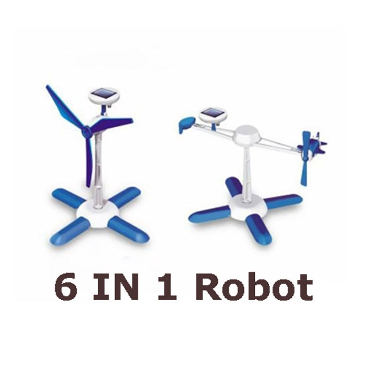 3PCS DIY ของเล่นปริศนาพลังงานแสงอาทิตย์ 6 in 1 ชุดพลังงานแสงอาทิตย์เพื่อการศึกษา ความแปลกใหม่หุ่นยนต์พลังงานแสงอาทิตย์สำหรับเด็ก, 6 in 1 Educational Solar Power Kits