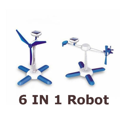 3PCS DIY ของเล่นปริศนาพลังงานแสงอาทิตย์ 6 in 1 ชุดพลังงานแสงอาทิตย์เพื่อการศึกษา ความแปลกใหม่หุ่นยนต์พลังงานแสงอาทิตย์สำหรับเด็ก, 6 in 1 Educational Solar Power Kits