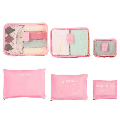 6 ชิ้น/เซ็ตกระเป๋าเดินทาง ClothesLuggage Organizer ตาข่ายความจุสูงก้อนบรรจุ