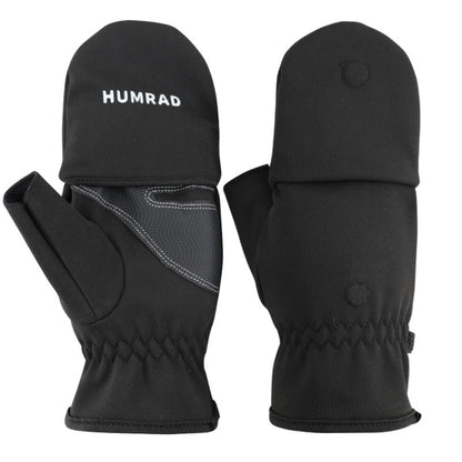 HUMRAO ฤดูหนาว Half-Finger Flip Cover ถุงมืออุ่นสำหรับกีฬากลางแจ้งเล่นสกีและขี่จักรยาน, L