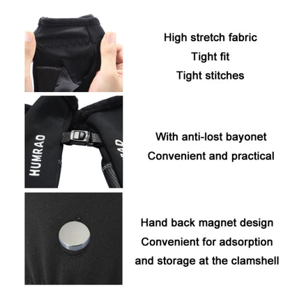HUMRAO ฤดูหนาว Half-Finger Flip Cover ถุงมืออุ่นสำหรับกีฬากลางแจ้งเล่นสกีและขี่จักรยาน, L