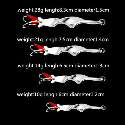 หมุนโลหะ Spinner ประมง Lure Hard Baits Fish Hook Tackle, 10g, 14g, 21g, 28g