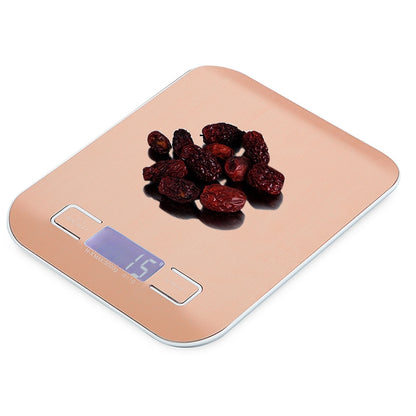 เครื่องชั่งอาหารสแตนเลสแบบดิจิตอลมัลติฟังก์ชั่นพร้อมจอแสดงผล LCD, 5kg/1g, Rose Gold, 5kg/1g, Silver