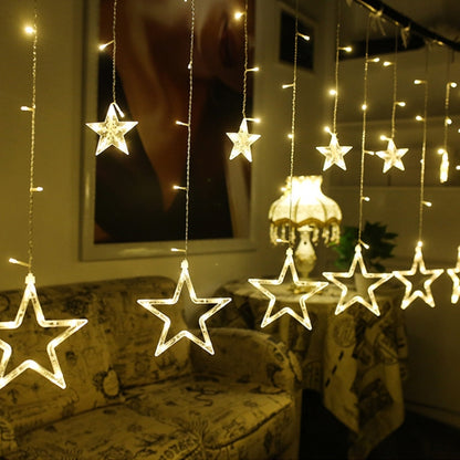 220V EU Plug LED Star Light ไฟคริสต์มาสในร่ม/กลางแจ้งตกแต่ง Love ผ้าม่านโคมไฟสำหรับวันหยุดงานแต่งงานแสง