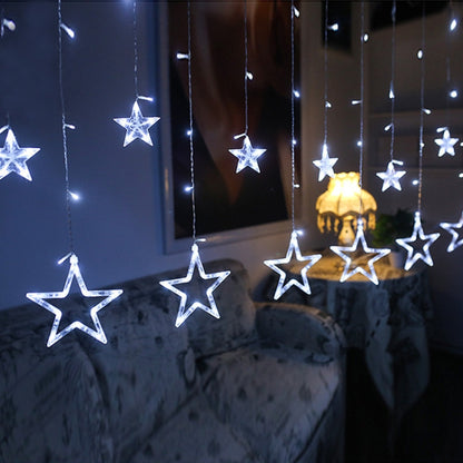 220V EU Plug LED Star Light ไฟคริสต์มาสในร่ม/กลางแจ้งตกแต่ง Love ผ้าม่านโคมไฟสำหรับวันหยุดงานแต่งงานแสง