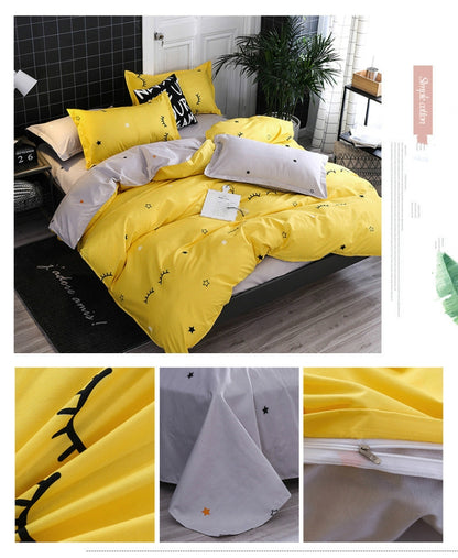 ชุดเครื่องนอนหรูหราชุดครอบครัวผ้าปูที่นอนผ้านวมปลอกหมอน, 1.5m Four-piece bedsheet
