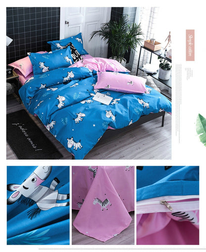 ชุดเครื่องนอนหรูหราชุดครอบครัวผ้าปูที่นอนผ้านวมปลอกหมอน, 1.5m Four-piece bedsheet