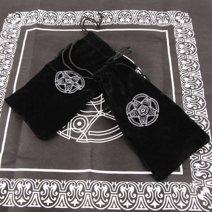 กำมะหยี่ Pentagram Tarot Card Bag Home Mini Drawstring แพคเกจ, Drawstring Package