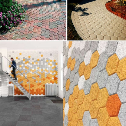 แม่พิมพ์พื้นพลาสติก Ultralight DIY Garden Paving หกเหลี่ยมแฟนซีแม่พิมพ์, Paving Hexagonal Fancy Mould