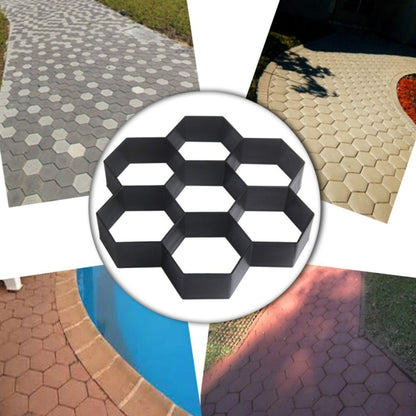 แม่พิมพ์พื้นพลาสติก Ultralight DIY Garden Paving หกเหลี่ยมแฟนซีแม่พิมพ์, Paving Hexagonal Fancy Mould