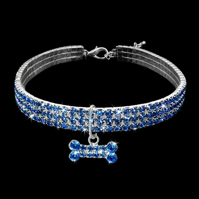 2 ชิ้น Bling Rhinestone ปลอกคอสุนัขคริสตัลลูกสุนัข Chihuahua สัตว์เลี้ยงสุนัข Collars Leash สำหรับสุนัขขนาดเล็ก Mascotas อุปกรณ์เสริม, L, M, S