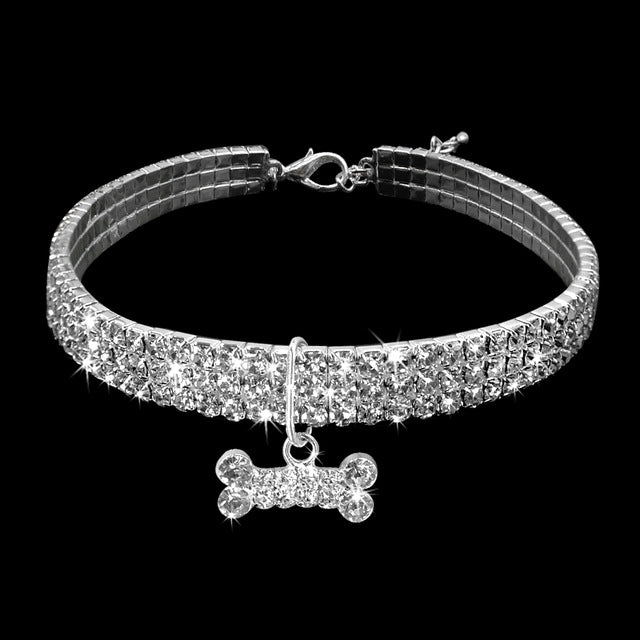 2 ชิ้น Bling Rhinestone ปลอกคอสุนัขคริสตัลลูกสุนัข Chihuahua สัตว์เลี้ยงสุนัข Collars Leash สำหรับสุนัขขนาดเล็ก Mascotas อุปกรณ์เสริม, L, M, S