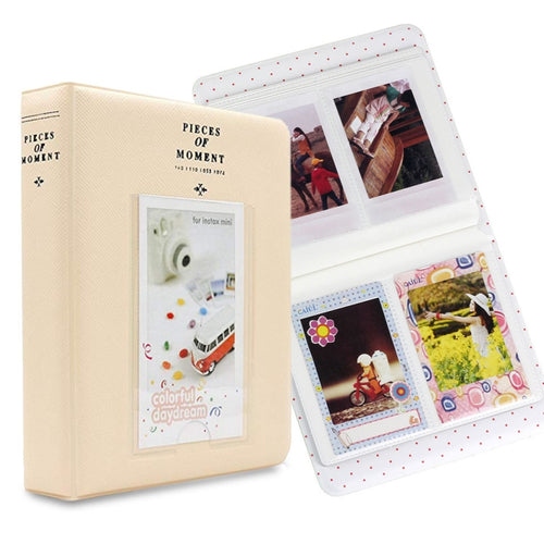 64 Pockets Name Card Pieces สำหรับ Fujifilm Instax Mini 8 /7s /70 /25 /50s /90, 64 Pockets Beige, 64 Pockets Blue, 64 Pockets Green, 64 Pockets Orange, 64 Pockets Pink, 64 Pockets Sky Blue