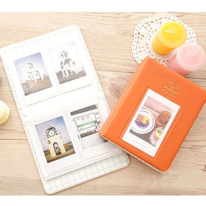64 Pockets Name Card Pieces สำหรับ Fujifilm Instax Mini 8 /7s /70 /25 /50s /90, 64 Pockets Beige, 64 Pockets Blue, 64 Pockets Green, 64 Pockets Orange, 64 Pockets Pink, 64 Pockets Sky Blue