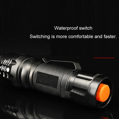 T02 คลิปปากกาไฟฉายขนาดเล็ก T6 Telescopic Zoom ไฟฉาย LED กันน้ำกลางแจ้ง Long Shot Glare ไฟฉาย, T02 Pen Clip