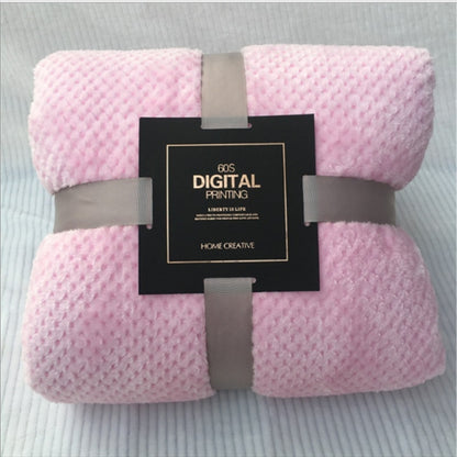 Thicken สีทึบตาข่ายสับปะรด Flannel ผ้าห่ม Coral ขนแกะเครื่องปรับอากาศโซฟาฤดูหนาว WARM แผ่นทำความสะอาดง่าย Faux FUR ผ้าห่ม, 100x150cm, 120x200cm, 150x200cm, 180x200cm, 200x230cm, 70x100cm, 45x65cm