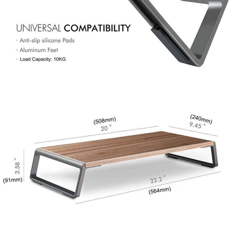 ขาตั้งจอภาพ Riser พร้อมขาโลหะสำหรับ iMac MacBook เครื่องพิมพ์จอแสดงผล LCD, Lapdesk Tabletop Organizer แพลตฟอร์มที่ทนทาน ประหยัดพื้นที่