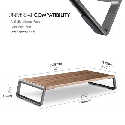 ขาตั้งจอภาพ Riser พร้อมขาโลหะสำหรับ iMac MacBook เครื่องพิมพ์จอแสดงผล LCD, Lapdesk Tabletop Organizer แพลตฟอร์มที่ทนทาน ประหยัดพื้นที่