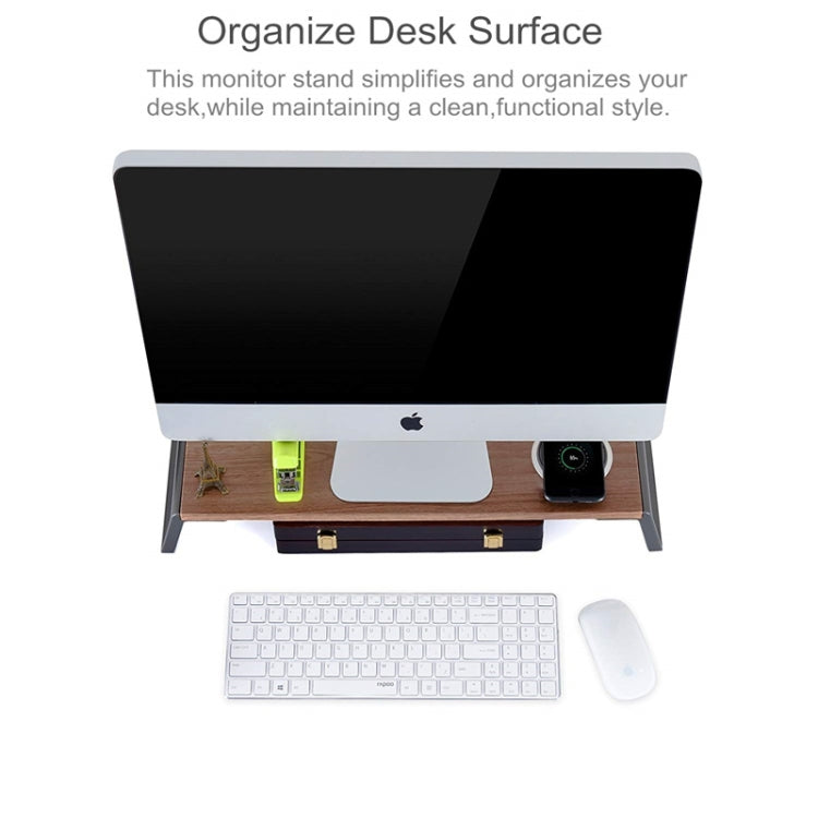ขาตั้งจอภาพ Riser พร้อมขาโลหะสำหรับ iMac MacBook เครื่องพิมพ์จอแสดงผล LCD, Lapdesk Tabletop Organizer แพลตฟอร์มที่ทนทาน ประหยัดพื้นที่