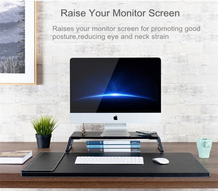 ขาตั้งจอภาพ Riser พร้อมขาโลหะสำหรับ iMac MacBook เครื่องพิมพ์จอแสดงผล LCD, Lapdesk Tabletop Organizer แพลตฟอร์มที่ทนทาน ประหยัดพื้นที่