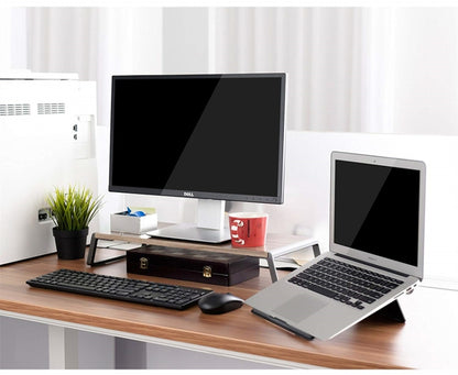 ขาตั้งจอภาพ Riser พร้อมขาโลหะสำหรับ iMac MacBook เครื่องพิมพ์จอแสดงผล LCD, Lapdesk Tabletop Organizer แพลตฟอร์มที่ทนทาน ประหยัดพื้นที่