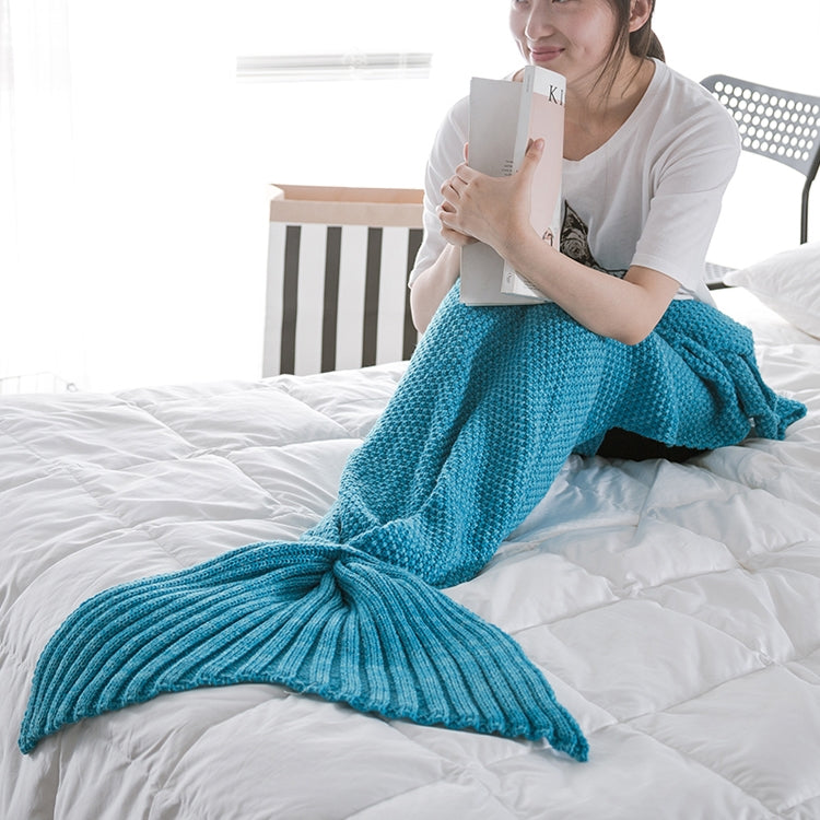 ผ้าห่มหางนางเงือกสำหรับผู้ใหญ่ผ้าห่มถักนิตติ้งนุ่มพิเศษ, 90 X50cm, 140 X70cm