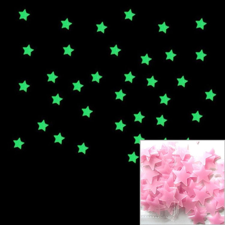 100PC ห้องนอนเด็กเรืองแสงสติ๊กเกอร์ติดผนังดาว