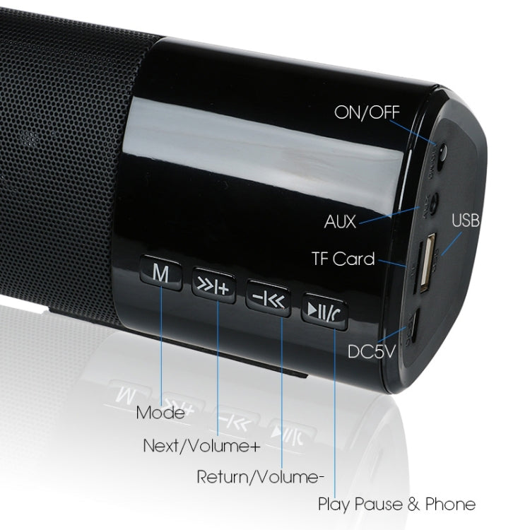TOPROAD พลังงานสูง 10 วัตต์ไฮไฟลำโพงไร้สายบลูทูธแบบพกพาสเตอริโอ Soundbar TF FM USB ซับวูฟเฟอร์คอลัมน์สำหรับคอมพิวเตอร์ทีวีโทรศัพท์