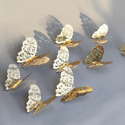 วอลล์เปเปอร์ 3D ตกแต่งบ้าน Hollow Butterfly ตู้เย็นสติ๊กเกอร์ติดผนัง