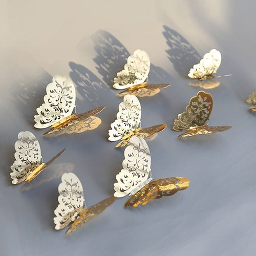 วอลล์เปเปอร์ 3D ตกแต่งบ้าน Hollow Butterfly ตู้เย็นสติ๊กเกอร์ติดผนัง