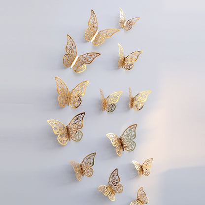 วอลล์เปเปอร์ 3D ตกแต่งบ้าน Hollow Butterfly ตู้เย็นสติ๊กเกอร์ติดผนัง