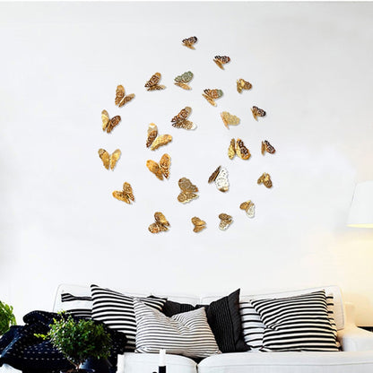 วอลล์เปเปอร์ 3D ตกแต่งบ้าน Hollow Butterfly ตู้เย็นสติ๊กเกอร์ติดผนัง