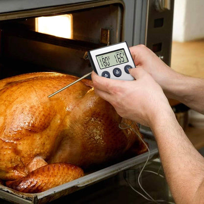 เครื่องวัดอุณหภูมิเตาอบแบบดิจิตอลห้องครัวอาหารทำอาหารเนื้อ BBQ Probe เครื่องวัดอุณหภูมิจับเวลาน้ำนมอุณหภูมิเครื่องมือทำอาหาร, Digital Oven Thermometer